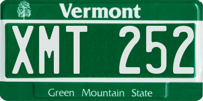 VT license plate XMT252
