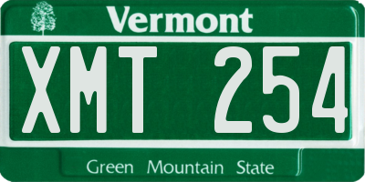 VT license plate XMT254