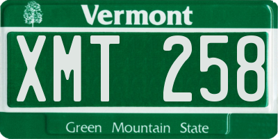 VT license plate XMT258