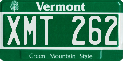 VT license plate XMT262