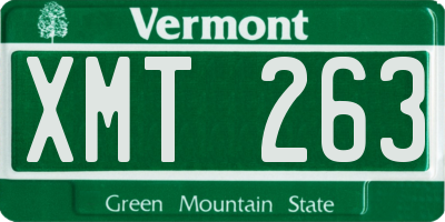 VT license plate XMT263