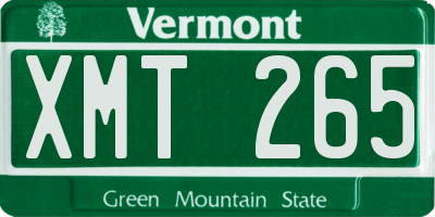 VT license plate XMT265