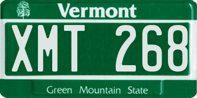 VT license plate XMT268