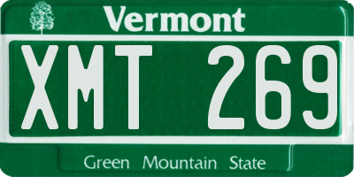 VT license plate XMT269