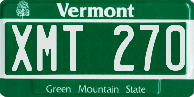 VT license plate XMT270