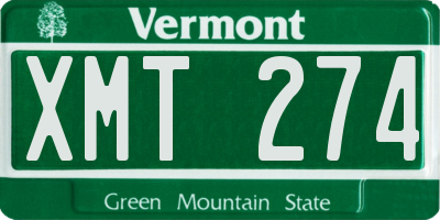 VT license plate XMT274