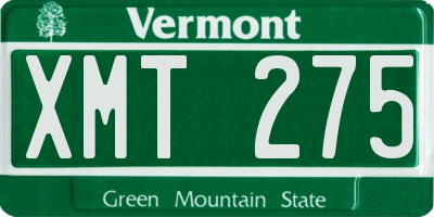 VT license plate XMT275