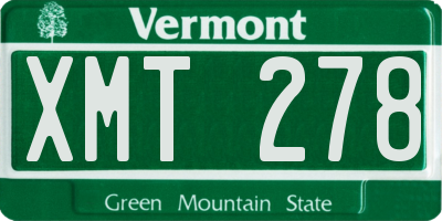VT license plate XMT278