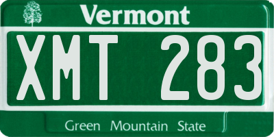 VT license plate XMT283