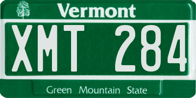 VT license plate XMT284