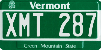 VT license plate XMT287