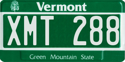 VT license plate XMT288