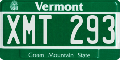 VT license plate XMT293