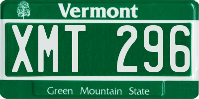 VT license plate XMT296