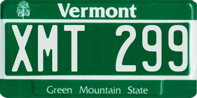 VT license plate XMT299