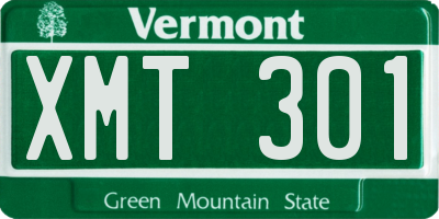 VT license plate XMT301