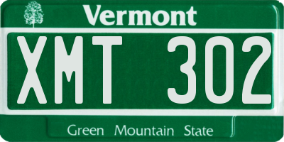 VT license plate XMT302