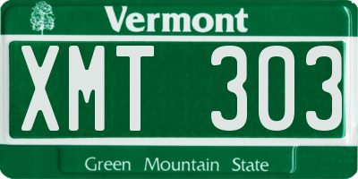 VT license plate XMT303
