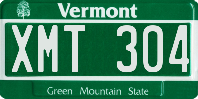 VT license plate XMT304