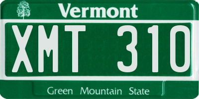 VT license plate XMT310