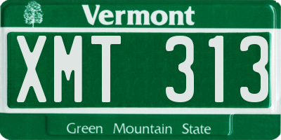 VT license plate XMT313