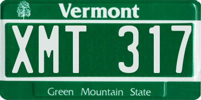 VT license plate XMT317