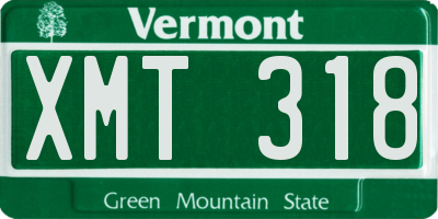 VT license plate XMT318