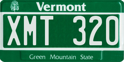 VT license plate XMT320