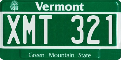 VT license plate XMT321