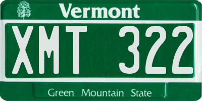 VT license plate XMT322