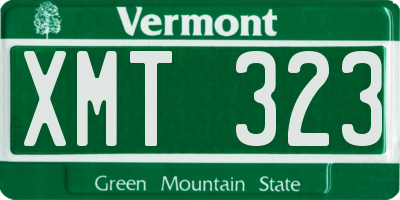 VT license plate XMT323