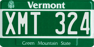 VT license plate XMT324