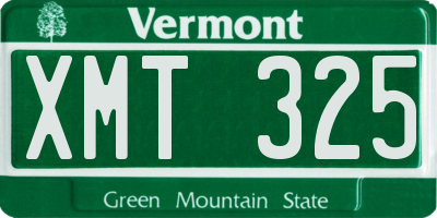 VT license plate XMT325