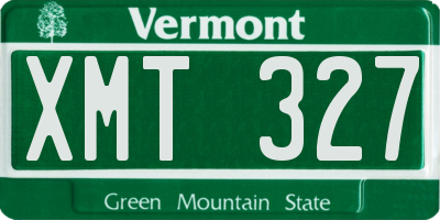 VT license plate XMT327