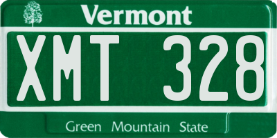 VT license plate XMT328