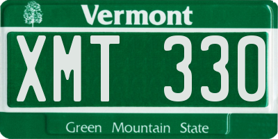VT license plate XMT330