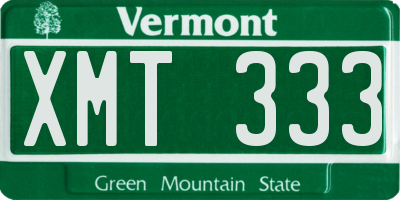 VT license plate XMT333