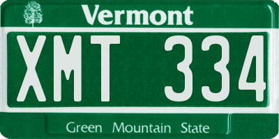 VT license plate XMT334
