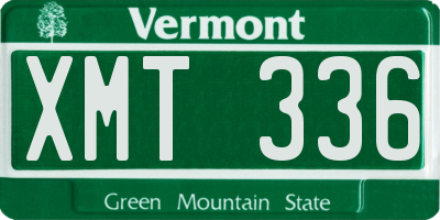 VT license plate XMT336
