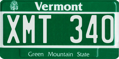 VT license plate XMT340