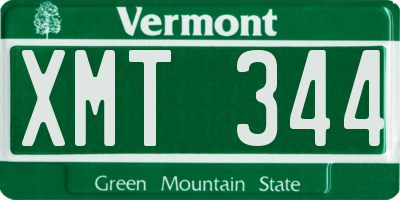 VT license plate XMT344