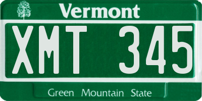 VT license plate XMT345