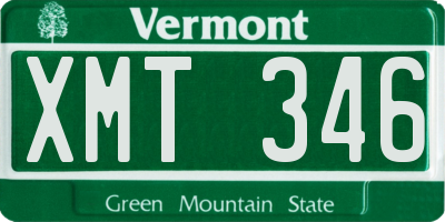 VT license plate XMT346