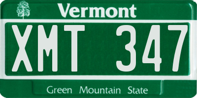 VT license plate XMT347