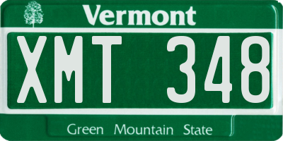 VT license plate XMT348