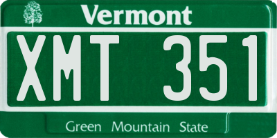 VT license plate XMT351