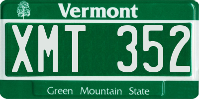 VT license plate XMT352