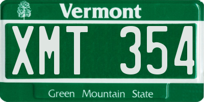 VT license plate XMT354