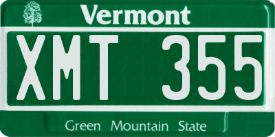 VT license plate XMT355