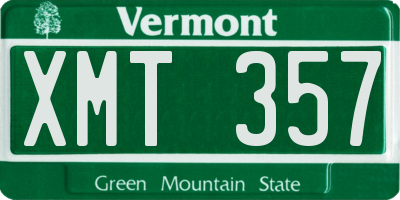 VT license plate XMT357